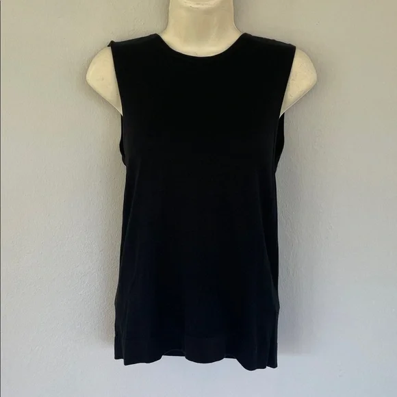 Vintage August Silk knits black sleeveless silk blend top size medium - Picture 2 of 12